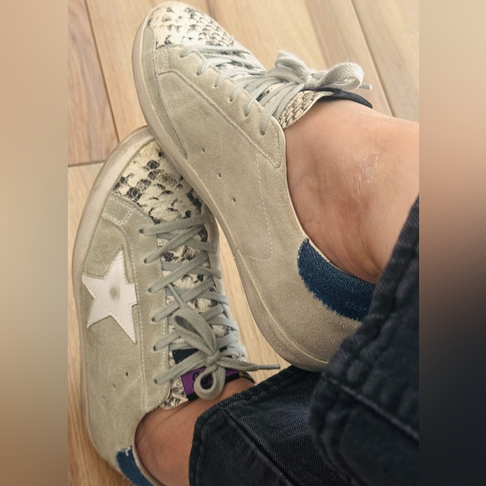 Golden Goose Tan and White Star Sneakers - Picture 10 of 10